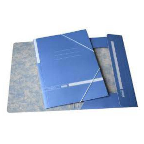 Carpeta Clásica De Cartón Azul Océano - Carpeta Azul Gomas Con Solapas - Tamaño Folio - Multimarca