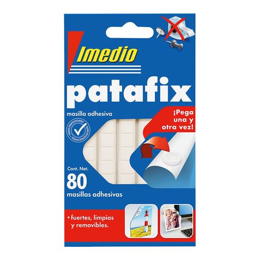 Imedio - Patafix Masilla Adhesiva Removible Blister De 80 Unidades -  Masilla Sujetacosa - Masilla Para Posters - Pegamento Carteles -