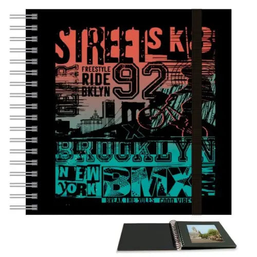 Álbum De Fotos Extreme Street 25x25 cm - Álbum De Fotos Extreme Street Multicolor Con 60 Páginas Negras - Senfort