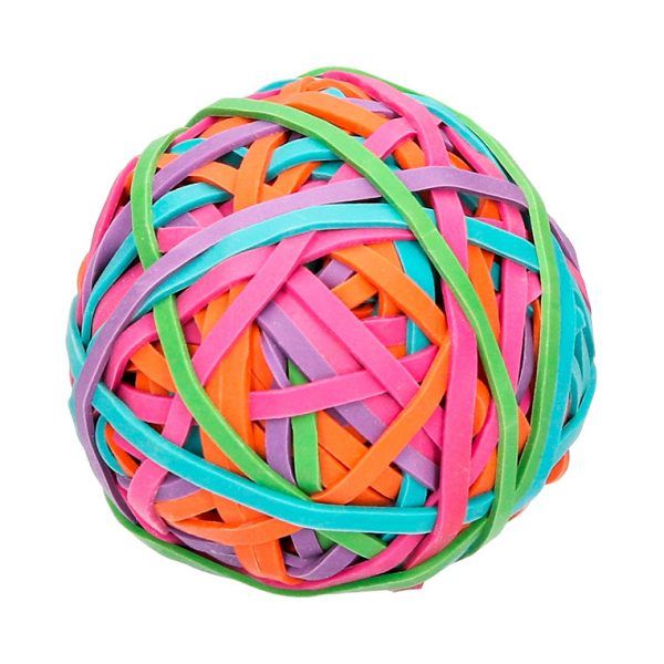 Bola de 100 Gomillas Elásticas Nº 5 de Colores Surtidos - Bola De Gomas Elásticas De Colores - Q-Connect
