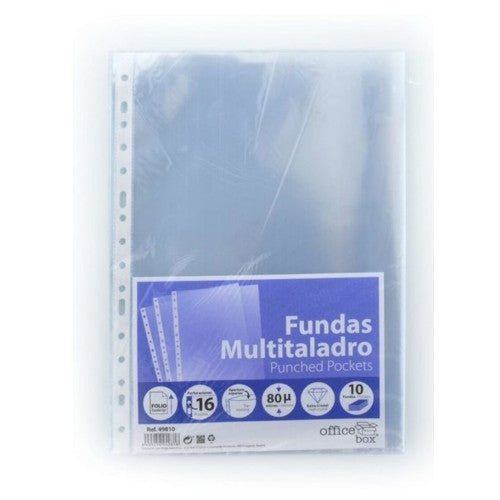 Fundas Multitaladro Tamaño Folio 80 Micras - Bolsa De 10 Undades - Office Box