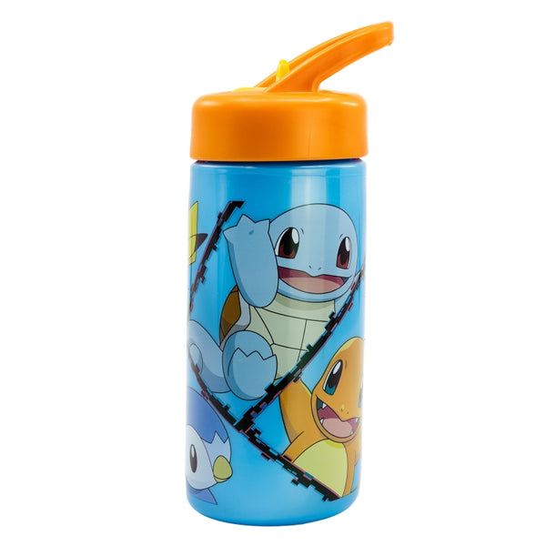 Botella De Agua Infantil Con Pajita Pokémon Personajes 410 Ml - Stor