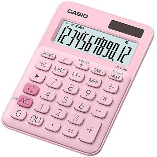Calculadora Casio Ms - 20UC-PK - Sobremesa 12 Dígitos Tax +/- Color Rosa - Casio
