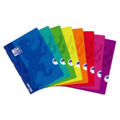 Cuaderno - Libreta - Bloc Grapado A4 - 1 Linea - Pautado - Tapa Plástica - 48 Hojas - Colores Surtidos - Oxford