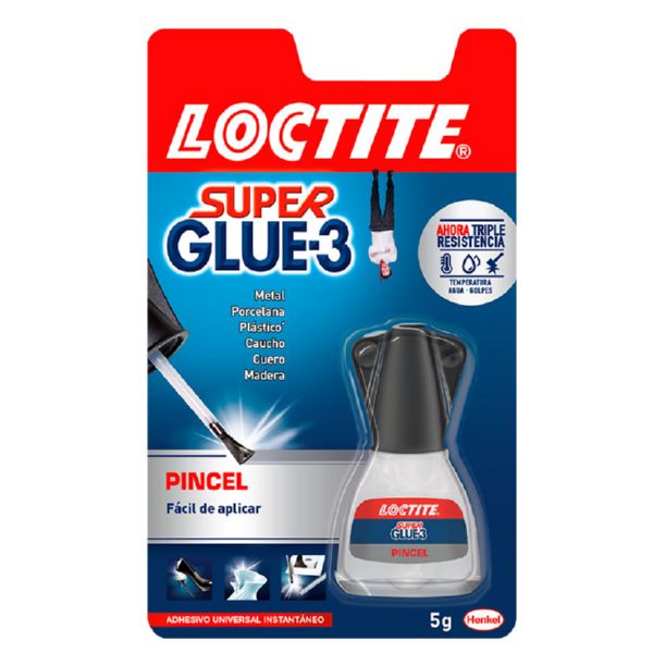 Loctite Super Glue-3 Original Con Pincel - Pegamento Fuerte De Contacto Multimaterial - Loctite