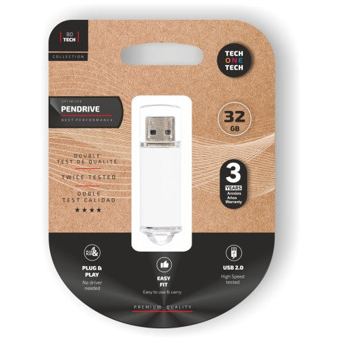 Memoria USB 32 Gb 2.0 & 3.0 Compatible - Pendrive 32 GB -USB Flash Drive Swivel Swing Stick 32 GB Premium - Memoria Flash Alta Velociad - Tech One Tech