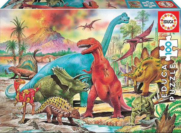 Puzzle Dinosaurios Dinos 100 Piezas - Puzzle Jurasic Dinosaurios Educa 100 Fichas - Educa