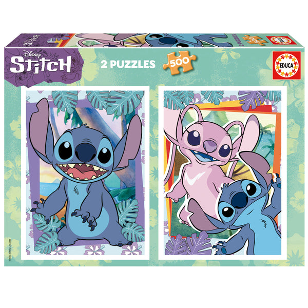 Super Puzzle Doble Stitch Y Angel Palms - 500 piezas - Juegos De Mesa Stitch - Educa