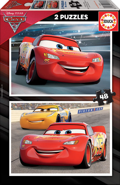 Puzzle  Cars Disney Pixar - 2 Puzles Infantiles Personajes Cars Disney Pixar 48  Piezas - Educa