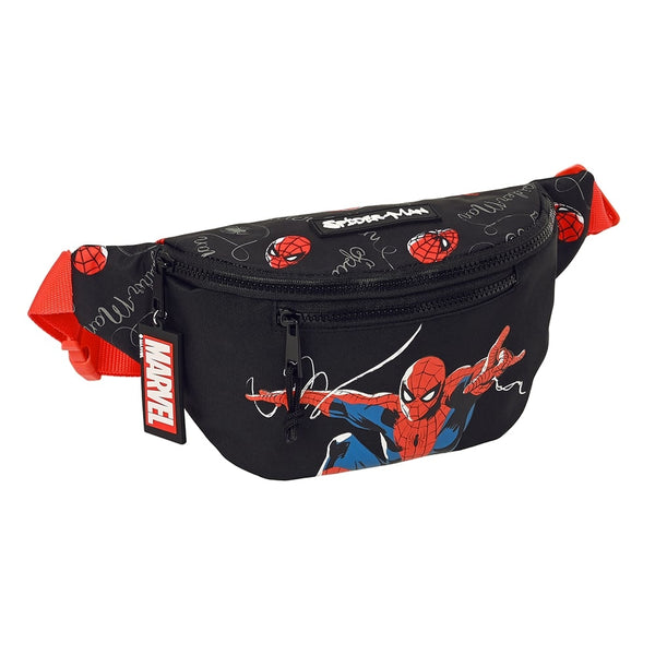 Bolso Riñonera Spiderman - Bandolera Doble Compartimento Marvel Riñonera- Riñonera Marvel Spideman - Safta