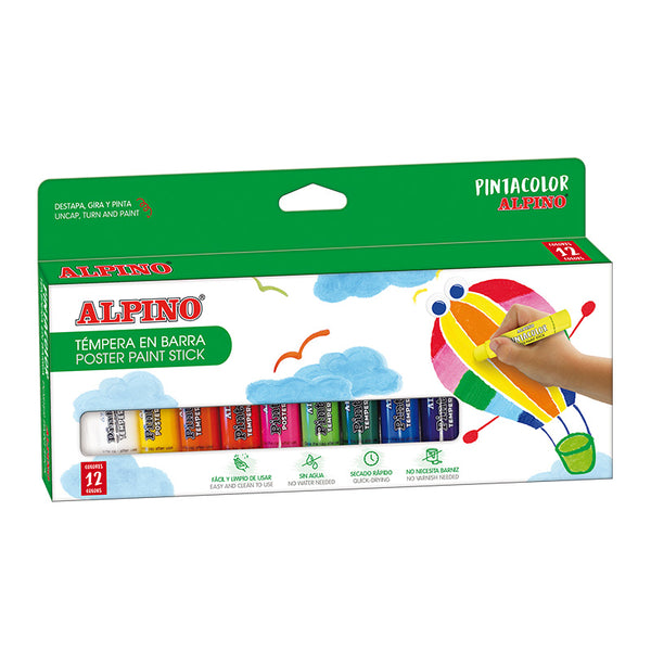 Alpíno Témpera En Barra Pack De 12 Colores
