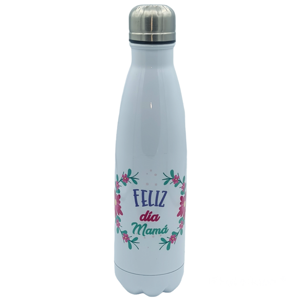 Botella Térmica 500 ml Feliz Día Mamá - La Mas Hermosa de las Rosas