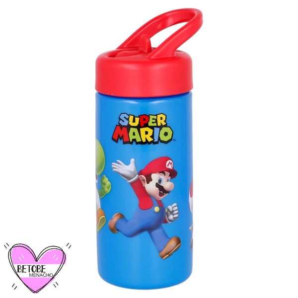 Botella De Agua Infantil Con Pajita - Super Mario Bross