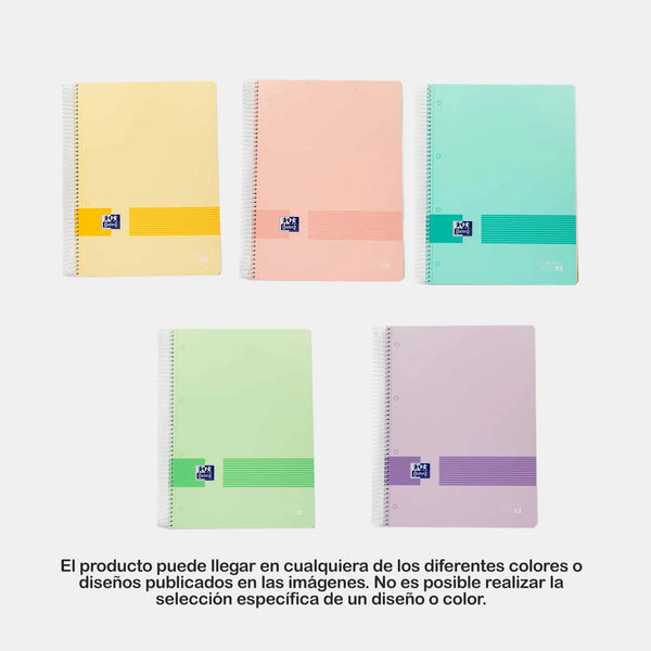 Cuaderno - Libreta - Bloc A4 Europeanbook 8 Cuadrícula Colores Pastel Tapa Plástica - LIVE & GO - Oxford