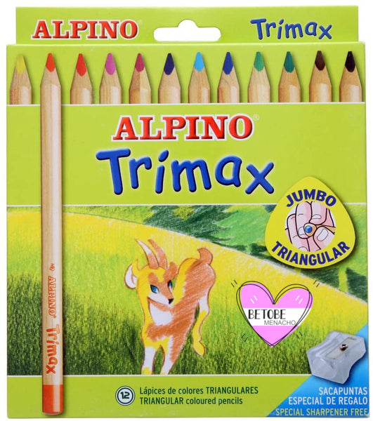 Alpino Lápices Trimax Triangulares  ( 12 Unidades + Sacapuntas )