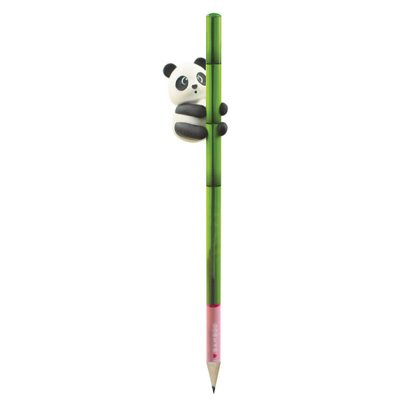 Lápiz Con Goma Bambú Y Oso Panda