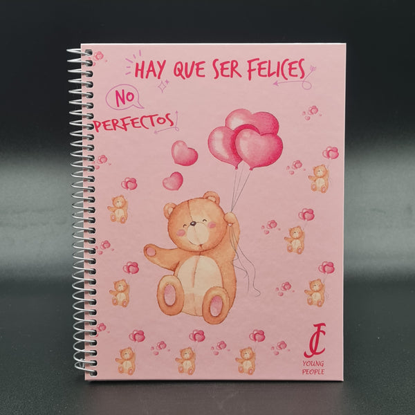 Cuaderno - Libreta - Bloc De Tamaño Folio Hay Que Ser Felices No Perfectos