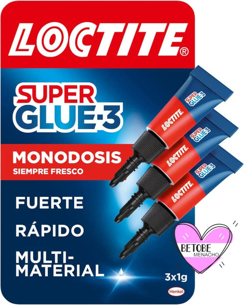 Loctite Super Glue-3 Original Mini Trio- Monodosis - Pegamento Fuerte De Contacto - Loctite