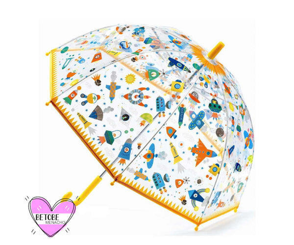 Paraguas Infantil Espacio Sideral Transparente