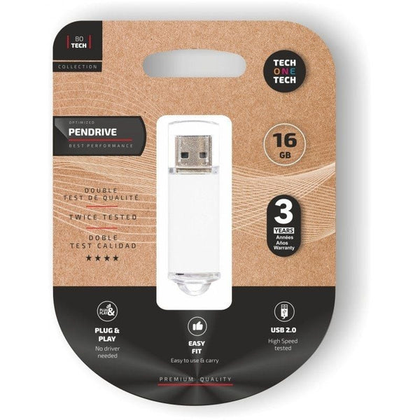 Memoria USB 16 Gb 2.0 & 3.0 Compatible - Pendrive 16 GB -USB Flash Drive Swivel Swing Stick 16 GB Premium - Memoria Flash Alta Velociad - Tech One Tech