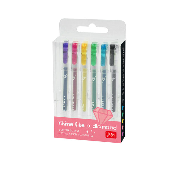 Bolígrafos Mini De Gel Con Purpurina 6 Colores