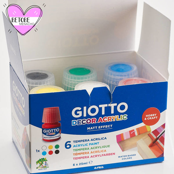 Giotto Témpera Acrílica Pack De 6 Colores. 25ml.