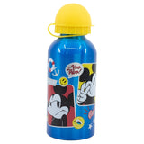 Botella De Agua Infantil De Aluminio Mickey Mouse - 400 ML- Botella Escolar Mikey - Botella Para Mochila Mikey - Stor