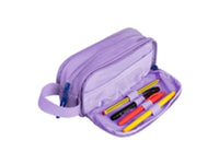 Estuche Portatodo De Tres Compartimentos Lavanda Con Goma De Transporte - Oxford