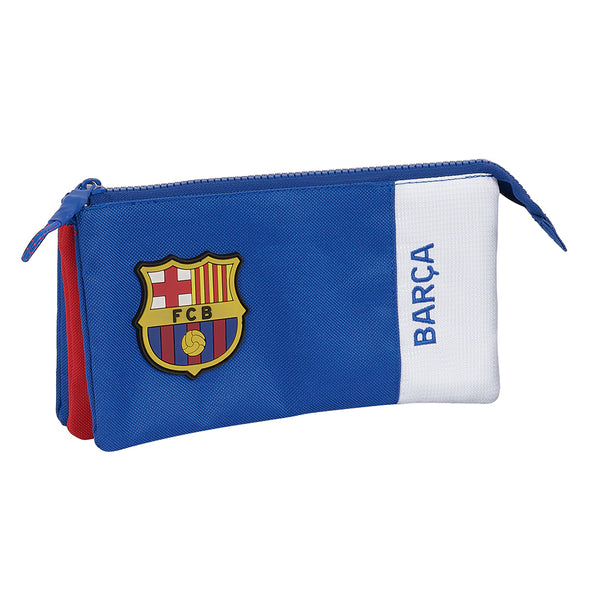 Estuche Escolar F.C. Barcelona - Barsa - Portatodo F.C. Barcelona Barsa 2ª Equipación - Estuche Portatodo De Tres Compatimentos F.C. Barcelona Barsa - Safta