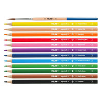 Lápices Acuarelables 12 Colores + Pincel Incluido - Milan