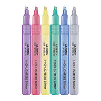 Marcadores Subrayadores Color Experience Glitter Brillantina Pastel 6 Unidades  - Alpino