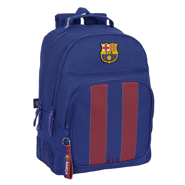 Mochila Escolar Grande Futbol Club Barcelona 1ª Equipación - Mochila De Tres Compartimentos Adaptable A Carro Barcelona - Mochilas De Futbol Barsa - Mochila Escolar F.C.Barcelona Adaptable A Carro - Safta