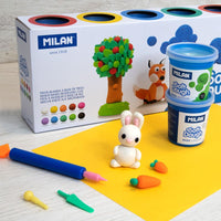 Pasta Blanda Para Modelar 10 Colores Caja 10 Botes 85 g Pasta Blanda Moldear Basic Soft Dough Pasta Infantil Plastilina A Base De Trigo  - Milan