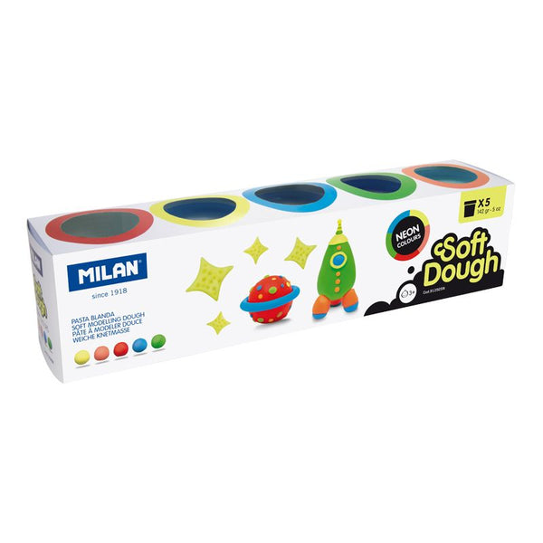 Pasta Blanda Para Modelar 5 Colores Caja 5 Botes 142 g Pasta Blanda Moldear Basic Pasta Infantil Plastilina A Base De Trigo  - Milan