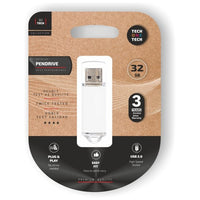 Memoria USB 32 Gb 2.0 & 3.0 Compatible - Pendrive 32 GB -USB Flash Drive Swivel Swing Stick 32 GB Premium - Memoria Flash Alta Velociad - Tech One Tech