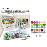 Canvas Rotuladores Profesionales Para Lettering, Studygram y Bullet Journal - Rotuladores De Punta Redonda Y Punta Pincel Profesionales 30 Unidades - Alex Bog