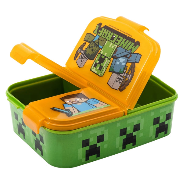 Sandwichera Fiambrera Múltiple MineCraft Lonchera Tupper Tres Compartimentos - Stor