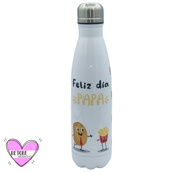 Botella Térmica De Acero Inoxidable Feliz Día Papa - 500 ml