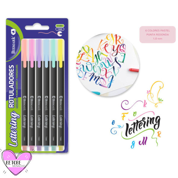 Bismark 6 Rotuladores Pastel Para Lettering - Punta 1 mm – Be To